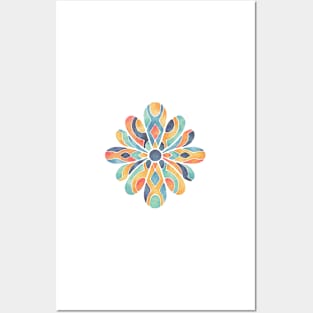 Ethnic Watercolor Flower Posters and Art